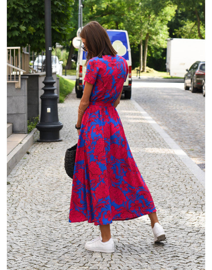 Amelia | Floral Wrap Midi Dress