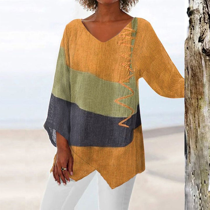 Helena | Artistic V-Neck Blouse