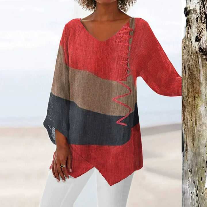 Helena | Artistic V-Neck Blouse