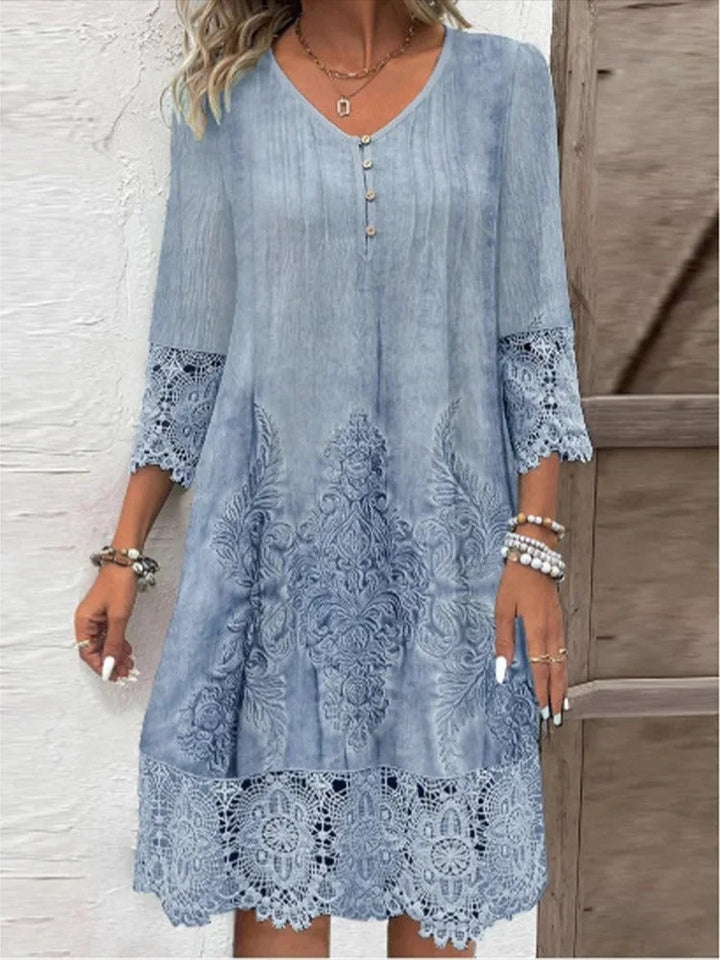 Evie | Elegant Lace V-Neck Dress