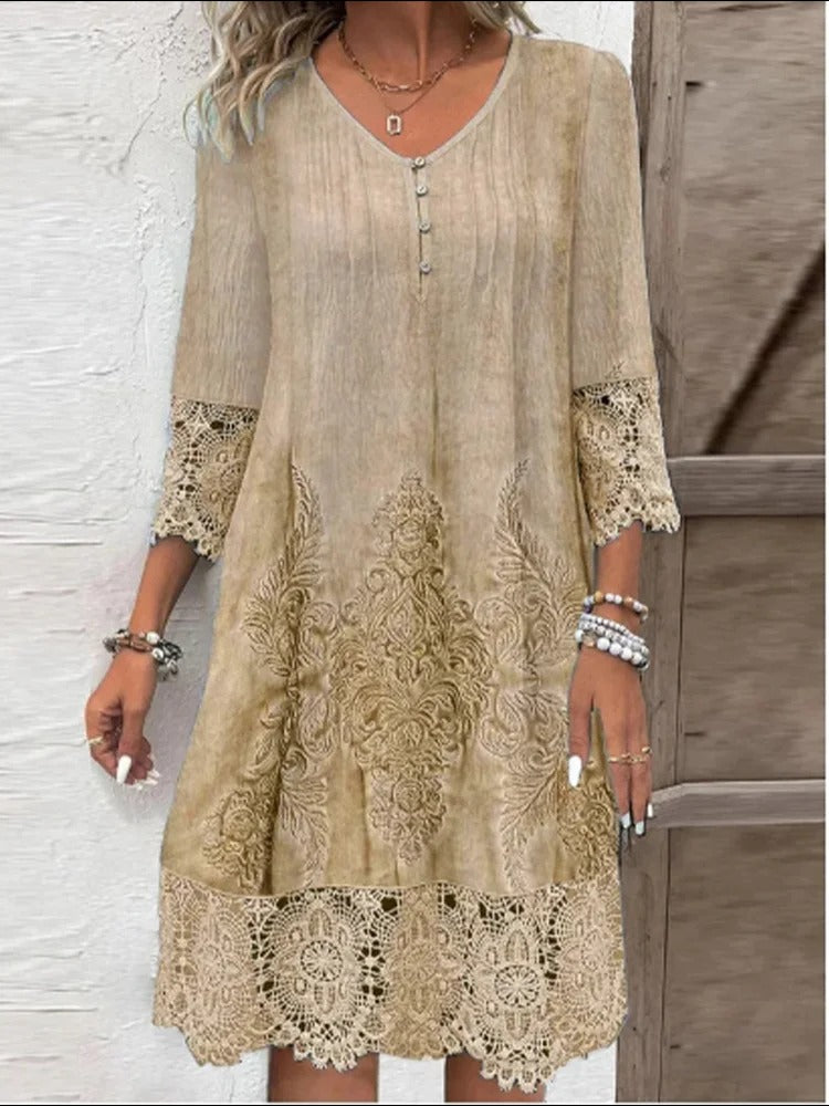 Evie | Elegant Lace V-Neck Dress